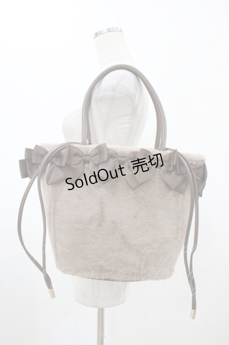 画像1: m petit by misako / NINA'Sコラボ リボンファーバッグ  ブラウン H-26-02-06-018-LO-BG-NS-ZH (1)