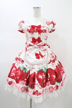 画像1: Dream Lolita / Strawberry Cream ジャンパースカート S オフ H-26-02-06-019-0-OP-NS-ZH