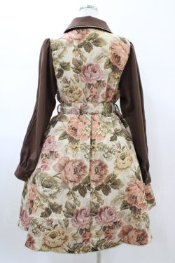 画像2: Kurumi Collaboration / ゴブラン切替ワンピース LL ブラウン H-26-02-06-022-0-OP-NS-ZH