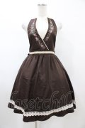 axes femme POETIQUE / バラ刺繍ジャンパースカート M ブラウン H-26-02-06-028-AX-OP-NS-ZH