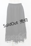 axes femme / 繊細レースミディ丈ペチスカート M ブラック H-26-02-06-035-AX-SK-NS-ZH