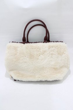 画像2: axes femme / ビッグリボンファーバッグ  ワイン H-26-02-07-035-AX-BG-NS-ZH