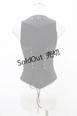 画像2: Ozz Croce / ストライプ切替ZIPベスト  黒 H-26-02-07-1033-OO-TO-KB-ZH