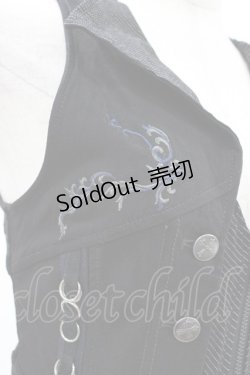 画像3: Ozz Croce / ストライプ切替ZIPベスト  黒 H-26-02-07-1033-OO-TO-KB-ZH