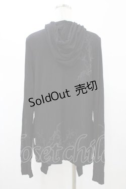 画像2: Rozen Kavalier / フェザーチャーム付フードカーディガン  ブラック H-26-02-07-1036-OO-TO-KB-ZH