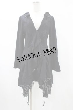 画像1: Ozz oneste / フラッフィーリブカーディガン  ブラック H-26-02-07-1037-OO-TO-KB-ZH