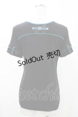 画像2: Ozz Croce / ハーネス風配色切替カットソー  ブラック×グリーン H-26-02-07-1038-OO-TO-KB-ZH