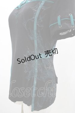 画像3: Ozz Croce / ハーネス風配色切替カットソー  ブラック×グリーン H-26-02-07-1038-OO-TO-KB-ZH