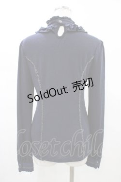 画像2: Ozz oneste / フリルハイネックカットソー  ネイビー H-26-02-07-1041-OO-TO-KB-ZH