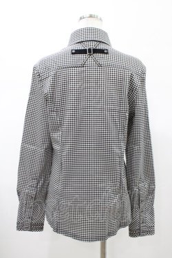 画像2: Ozz Croce / クロス刺繍チェックブラウス  ブラック H-26-02-07-1044-OO-BL-KB-ZH