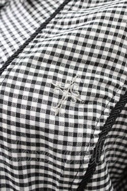 画像3: Ozz Croce / クロス刺繍チェックブラウス  ブラック H-26-02-07-1044-OO-BL-KB-ZH