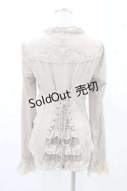 画像2: Ozz oneste / 薔薇刺繍レースアップカットソー  ベージュ H-26-02-07-1045-OO-TO-KB-ZH