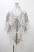 Rozen Kavalier / 透かし編みポンチョケープ  オフベージュ H-26-02-07-1049-OO-TO-KB-ZH