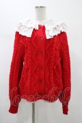 Candy Stripper / FRILL COLLAR KNIT カーディガン  レッド H-26-02-07-1052-PU-TO-KB-ZH