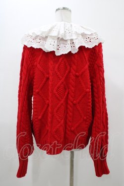 画像2: Candy Stripper / FRILL COLLAR KNIT カーディガン  レッド H-26-02-07-1052-PU-TO-KB-ZH