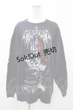 画像1: SEX POT ReVeNGe / プリントスウェットトップス  ブラック H-26-02-07-1056-SP-TO-KB-ZH