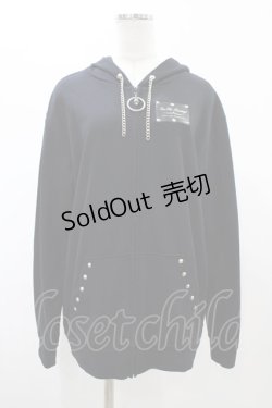 画像1: SEX POT ReVeNGe / チェーンフードZIPパーカー  ブラック H-26-02-07-1060-SP-TO-KB-ZH