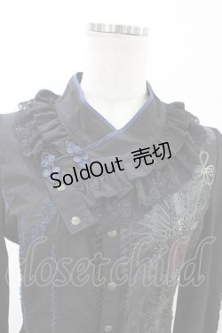 画像4: Ozz oneste / 着物衿ブラウス  ブラック×ネイビー H-26-02-07-1011-OO-BL-KB-ZH