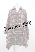 Rozen Kavalier / エンブレム刺繍チェックシャツワンピース  グレー H-26-02-07-1017-OO-OP-KB-ZH
