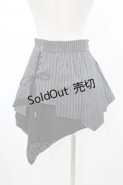 画像2: Ozz Croce / ストライプレイヤード風イレギュラースカート  黒 H-26-02-07-1022-OO-SK-KB-ZH