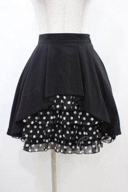画像1: PEACE NOW / ドットフリルレイヤード風スカート  ブラック H-26-02-07-1024-PU-SK-KB-ZH