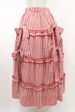画像1: Candy Stripper / ROMANESQUE RIBBON SKIRT  レッド H-26-02-07-1026-PU-SK-KB-ZH
