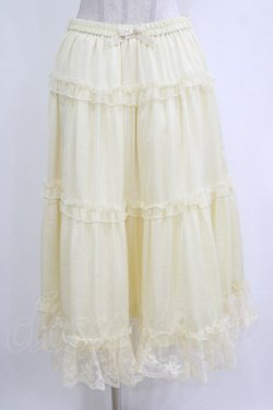 画像1: m petit by misako / サテンキリカエペチスカート L アイボリー H-26-02-07-012-LO-SK-NS-ZH