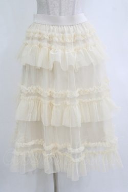 画像1: FLC / 星名桜子/チュールスカート L アイボリー H-26-02-07-013-LO-SK-NS-ZH