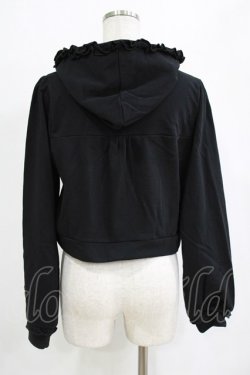 画像3: axes femme / サガラ刺繍ショートパーカー Free ブラック H-26-02-07-020-AX-TO-NS-ZH