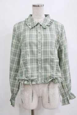 画像1: axes femme / ショート丈ドロストブラウス Free ミント H-26-02-07-026-AX-BL-NS-ZH