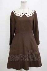 画像1: Fi.n.t / カットスカラップカラーワンピース Free BROWN H-26-02-08-028-CA-OP-NS-ZH (1)