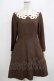 画像1: Fi.n.t / カットスカラップカラーワンピース Free BROWN H-26-02-08-028-CA-OP-NS-ZH (1)