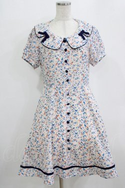 画像1: Fi.n.t / リボン衿花柄ワンピース Free オフ H-26-02-08-034-CA-OP-NS-ZH