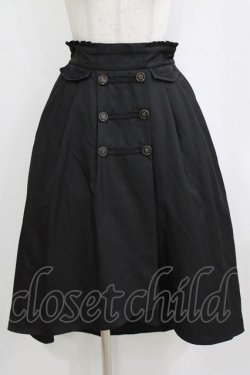 画像1: axes femme / W釦×ブレードイレヘムスカート M ブラック H-26-02-08-036-AX-SK-YZ-ZH