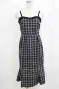 an another angelus / チェック柄マーメイドキャミワンピース Free BLACK H-26-02-08-041-CA-OP-NS-ZH