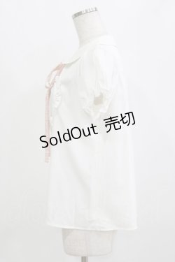 画像2: Ank Rouge / リボン付きハートブラウス M オフ/ギンガムピンク H-26-02-08-043-CA-BL-NS-ZH