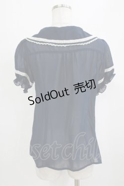 画像3: axes femme POETIQUE / ダブルカラーシフォンブラウス M ネイビー H-26-02-08-047-AX-BL-NS-ZH