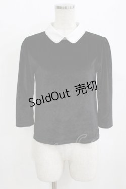 画像1: evelyn / バイカラーベロアトップス Free ブラック H-26-02-08-048-LO-TO-NS-ZH