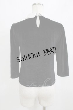 画像3: evelyn / バイカラーベロアトップス Free ブラック H-26-02-08-048-LO-TO-NS-ZH