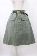 Jane Marple Dans Le Salon / ミリタリーサテンワークスカート  モスグリーン H-26-02-08-1036-JM-SK-KB-ZH
