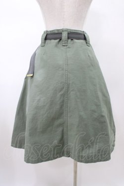 画像2: Jane Marple Dans Le Salon / ミリタリーサテンワークスカート  モスグリーン H-26-02-08-1036-JM-SK-KB-ZH