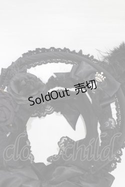 画像3: Triple fortune / ローズリボンボンネット  黒×白 H-26-02-08-1003-EL-AC-AK-ZH