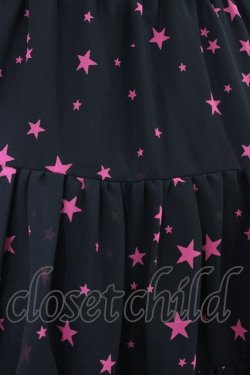 画像3: PEACE NOW / スターシフォンティアードスカート  ブラック×ピンク H-26-02-08-1041-PU-SK-KB-ZH