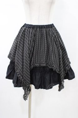 画像1: PEACE NOW / イレギュラーフリルスカート  ブラック H-26-02-08-1043-PU-SK-KB-ZH