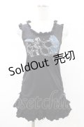 PEACE NOW / フリルギャザーロングタンク  ブラック H-26-02-08-1045-PU-TO-KB-ZH