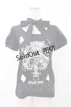 画像1: PEACE NOW / チョーカー風プリントカットソー  ブラック H-26-02-08-1047-PU-TO-KB-ZH
