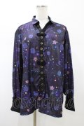 gouk / 花焔の星空柄ビッグブラウス  ブラック H-26-02-08-1058-GO-BL-KB-ZH