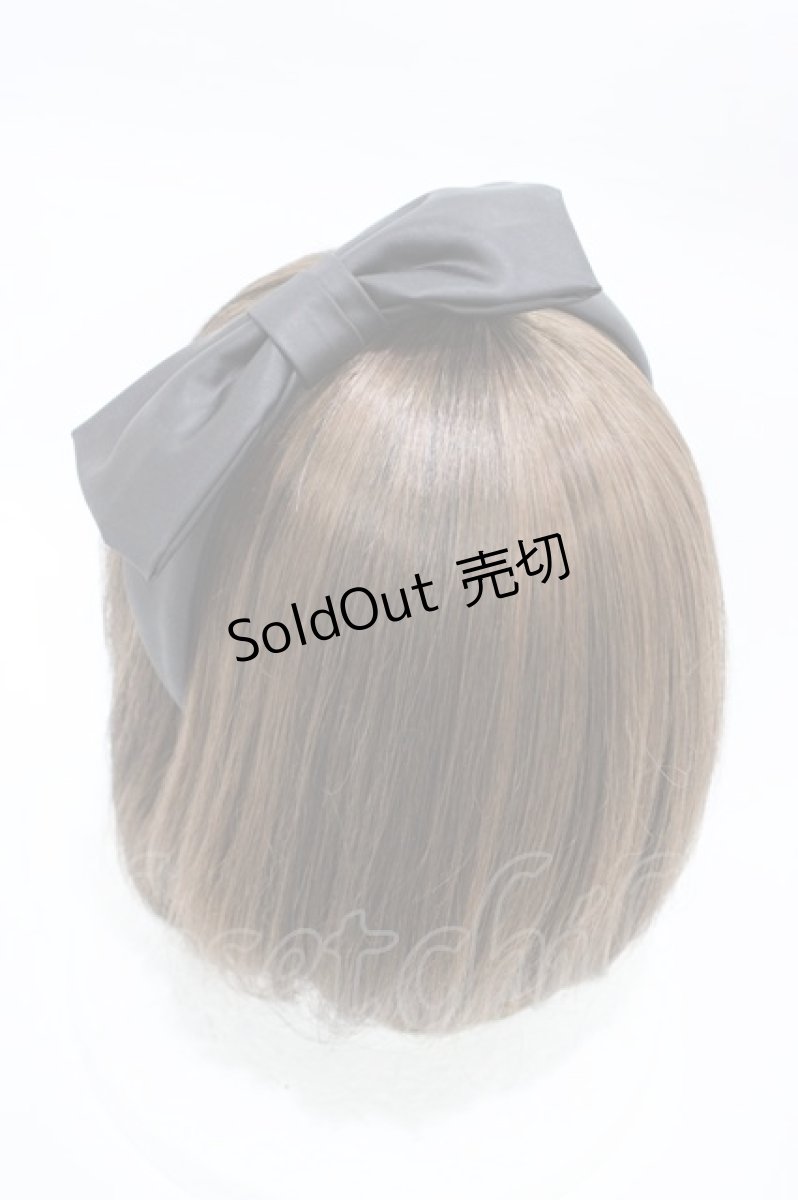 画像2: Jane Marple Dans Le Salon / レザーサテンリボンカチューシャ  ブラック H-26-02-08-1005-JM-AC-KB-ZH (2)
