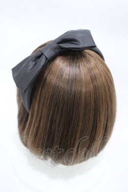 画像2: Jane Marple Dans Le Salon / レザーサテンリボンカチューシャ  ブラック H-26-02-08-1005-JM-AC-KB-ZH