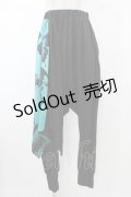 NieR Clothing / レイヤード風サルエルパンツ  黒×緑 H-26-02-08-1027-PU-PA-KB-ZH